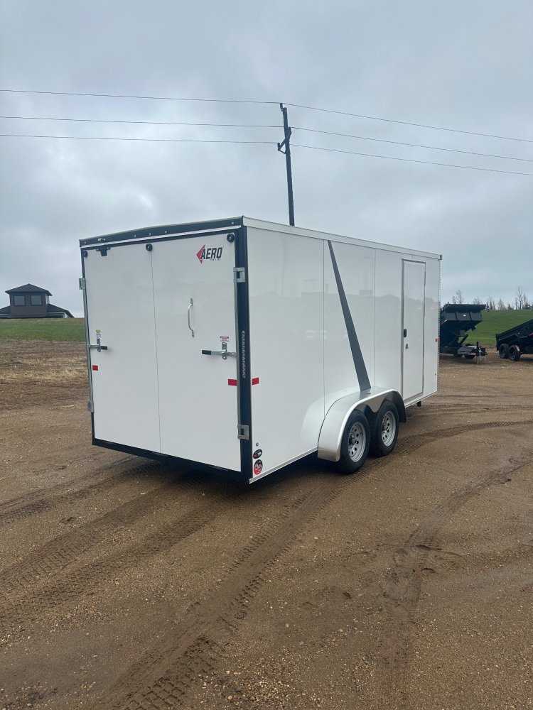 2025 AERO 7X16 WHITE ENCLOSED TRAILER