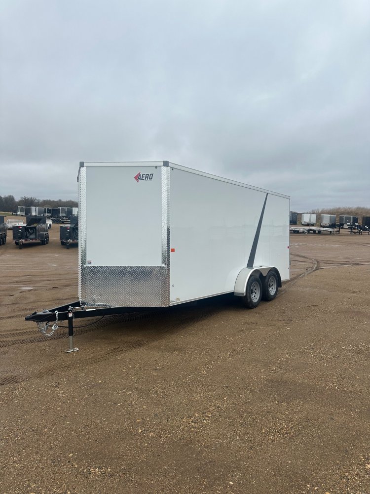 2025 AERO 7X16 WHITE ENCLOSED TRAILER