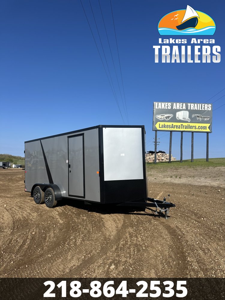 2026 AERO 7X16 SILVER BLACKOUT ENCLOSED TRAILER
