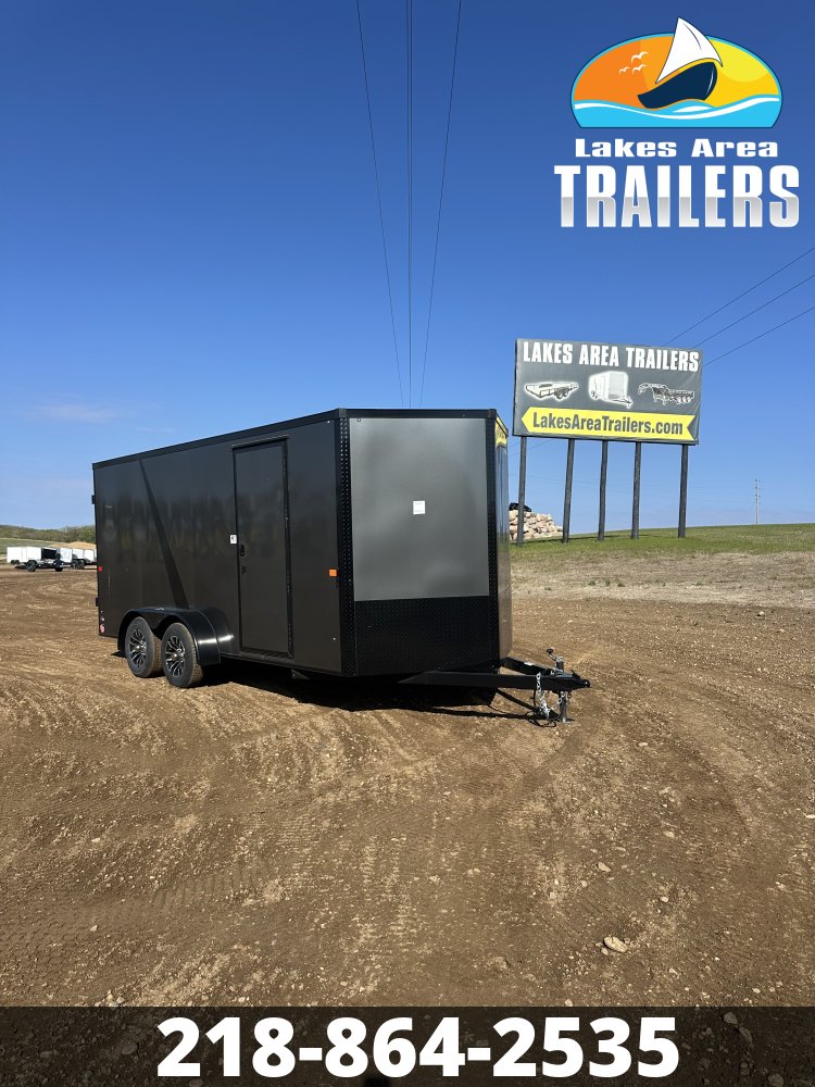 2026 AERO 7X16 CHARCOAL BLACKOUT ENCLOSED TRAILER