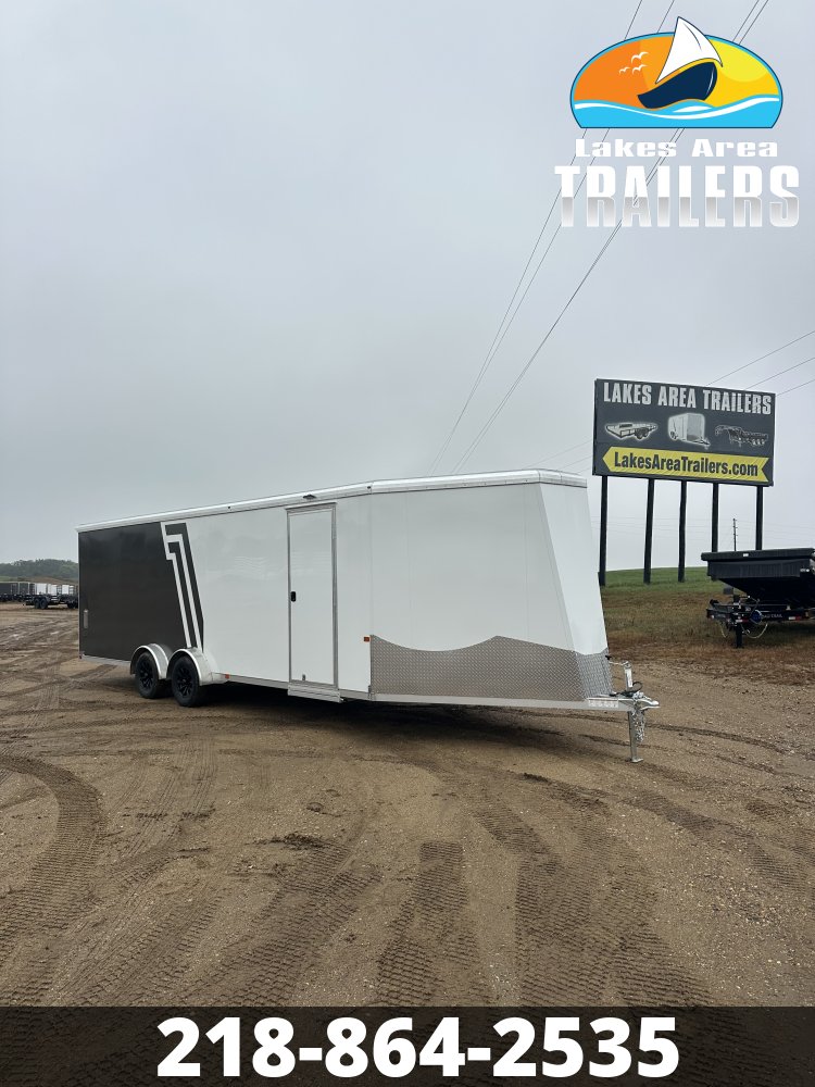2027 NEO 7.5X29 NASX CHARCOAL/WHITE ALUMINUM ENCLOSED SNOWMOBILE TRAILER