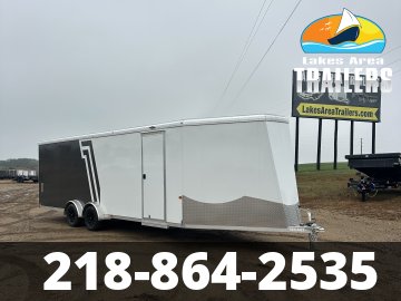 2027 NEO 7.5X29 NASX CHARCOAL/WHITE ALUMINUM ENCLOSED SNOWMOBILE TRAILER