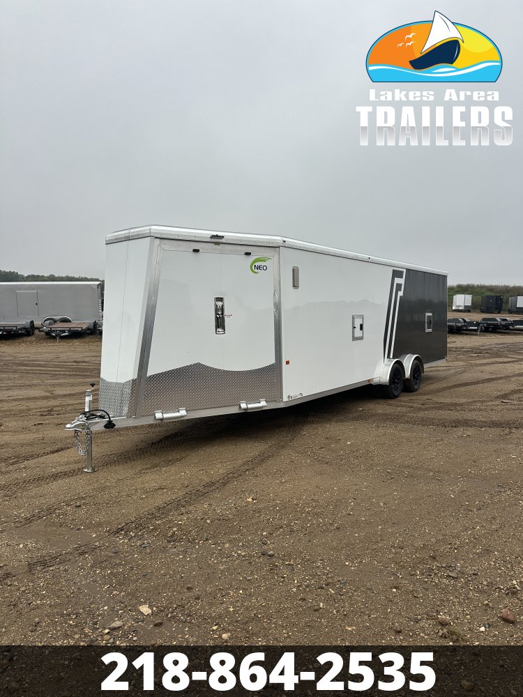 2027 NEO 7.5X29 NASX CHARCOAL/WHITE ALUMINUM ENCLOSED SNOWMOBILE TRAILER