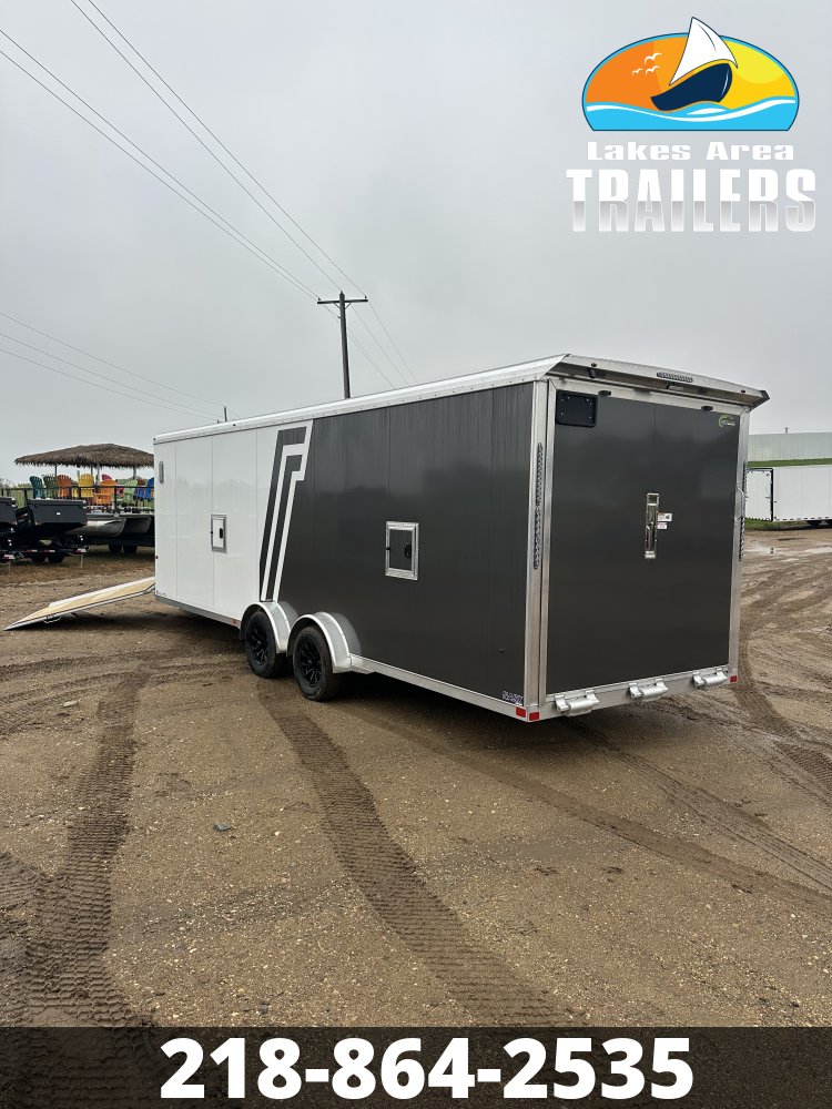 2027 NEO 7.5X29 NASX CHARCOAL/WHITE ALUMINUM ENCLOSED SNOWMOBILE TRAILER