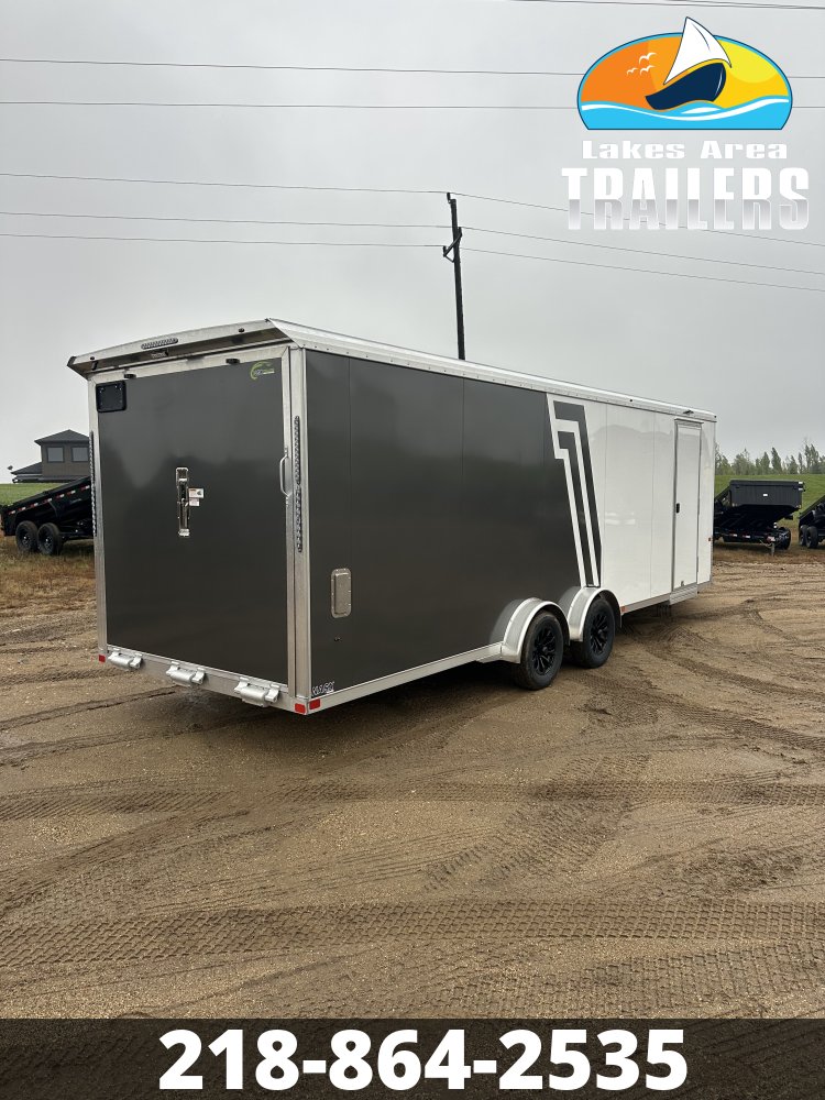 2027 NEO 7.5X29 NASX CHARCOAL/WHITE ALUMINUM ENCLOSED SNOWMOBILE TRAILER