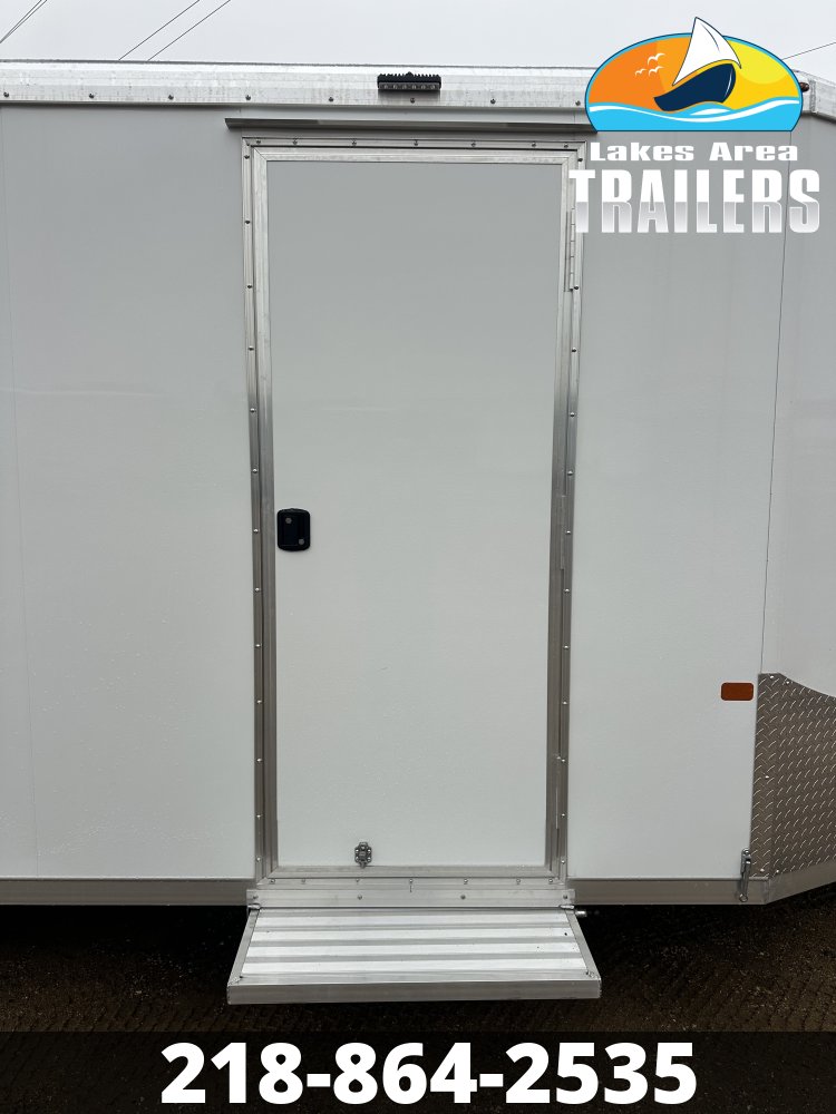 2027 NEO 7.5X29 NASX CHARCOAL/WHITE ALUMINUM ENCLOSED SNOWMOBILE TRAILER