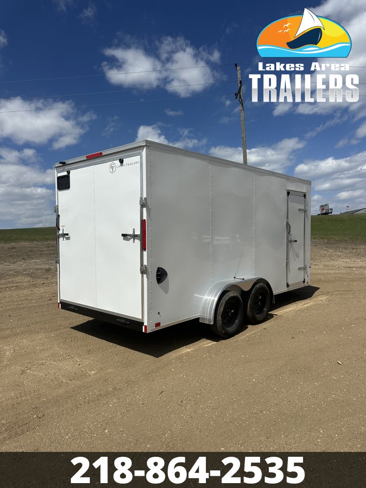 2026 CROSS 7X16 BETA WHITE ENCLOSED TRAILER