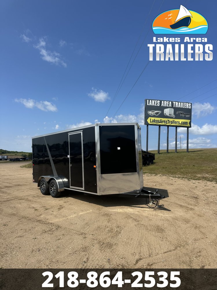 2027 AERO 7X16 BLACK ENCLOSED TRAILER