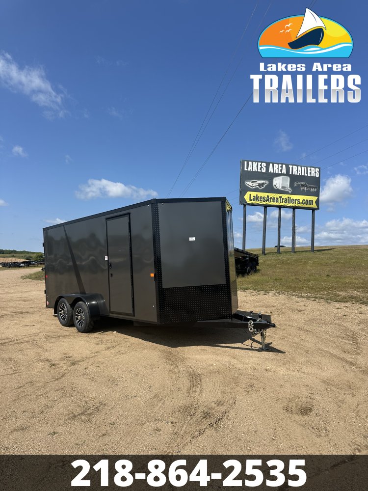 2027 AERO 7X16 CHARCOAL BLACKOUT ENCLOSED TRAILER