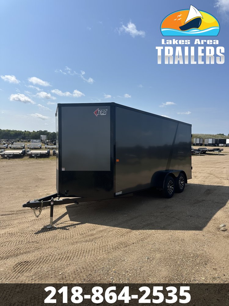 2027 AERO 7X16 CHARCOAL BLACKOUT ENCLOSED TRAILER