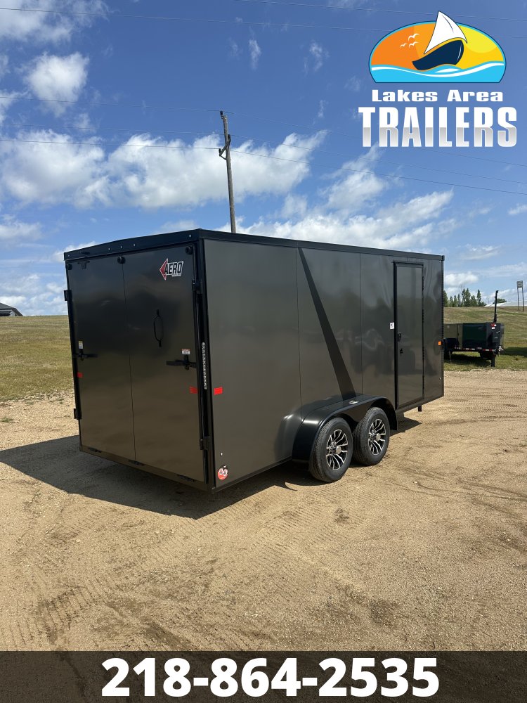 2027 AERO 7X16 CHARCOAL BLACKOUT ENCLOSED TRAILER