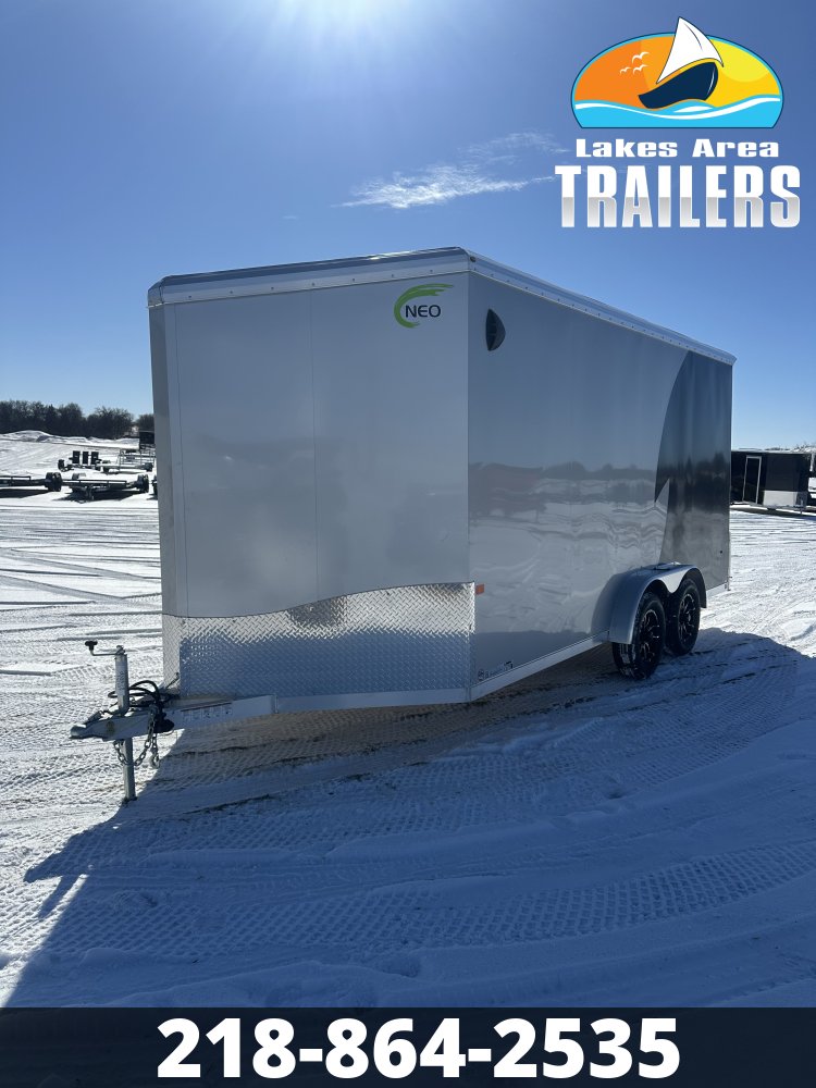 2026 NEO 7.5X16 SILVER/CHARCOAL ALUMINUM ENCLOSED TRAILER