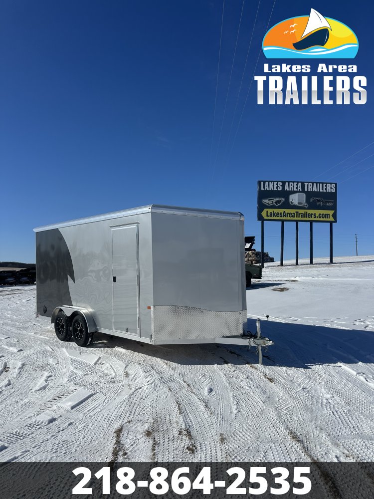 2026 NEO 7.5X16 SILVER/CHARCOAL ALUMINUM ENCLOSED TRAILER