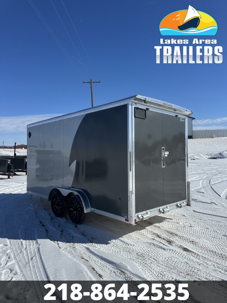 2026 NEO 7.5X16 SILVER/CHARCOAL ALUMINUM ENCLOSED TRAILER