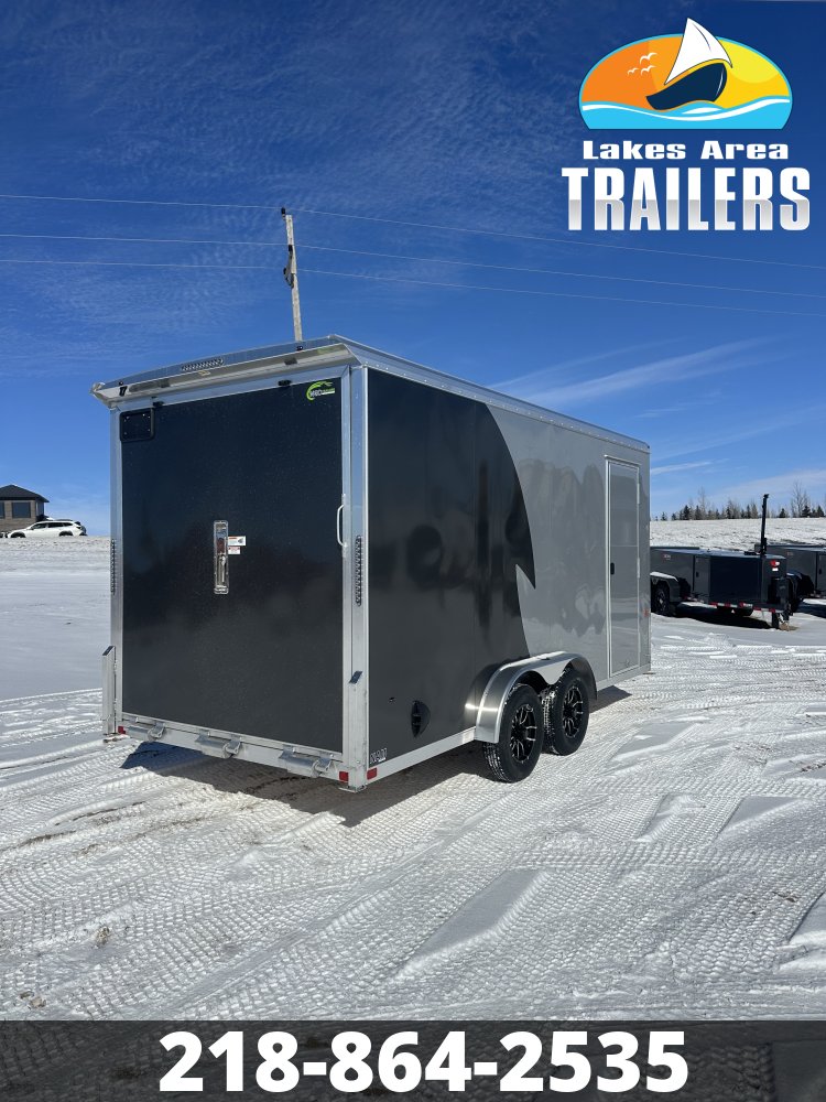 2026 NEO 7.5X16 SILVER/CHARCOAL ALUMINUM ENCLOSED TRAILER