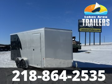 2026 NEO 7.5X16 SILVER/BLACK ALUMINUM ENCLOSED TRAILER