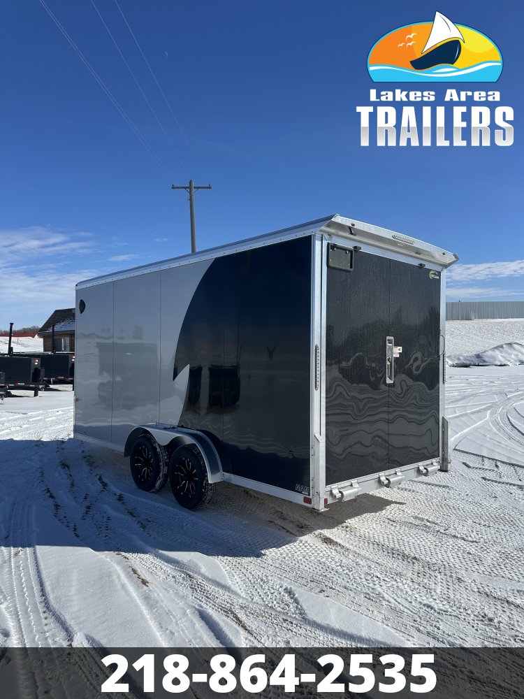 2026 NEO 7.5X16 SILVER/BLACK ALUMINUM ENCLOSED TRAILER