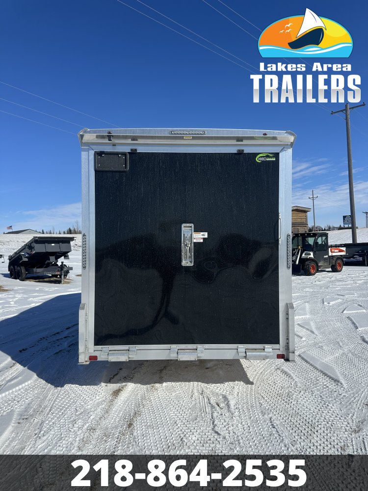 2026 NEO 7.5X16 SILVER/BLACK ALUMINUM ENCLOSED TRAILER