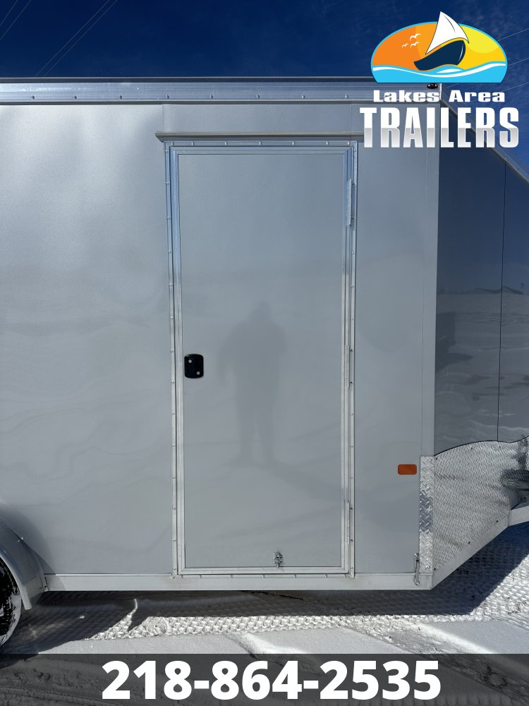 2026 NEO 7.5X16 SILVER/BLACK ALUMINUM ENCLOSED TRAILER