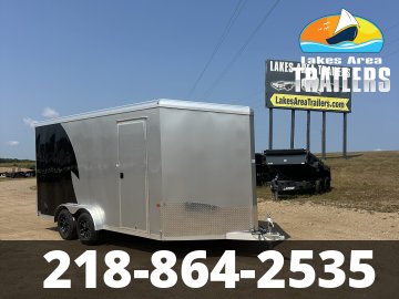 2026 NEO 7.5X16 SILVER/BLACK ALUMINUM ENCLOSED TRAILER