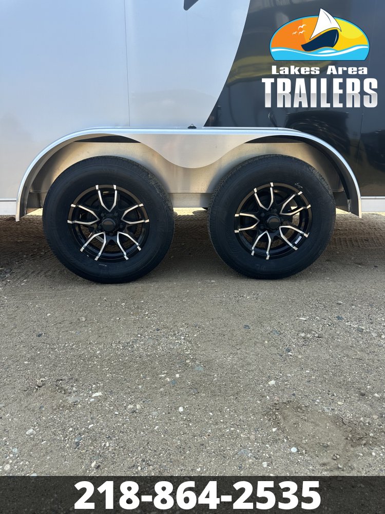 2026 NEO 7.5X16 SILVER/BLACK ALUMINUM ENCLOSED TRAILER