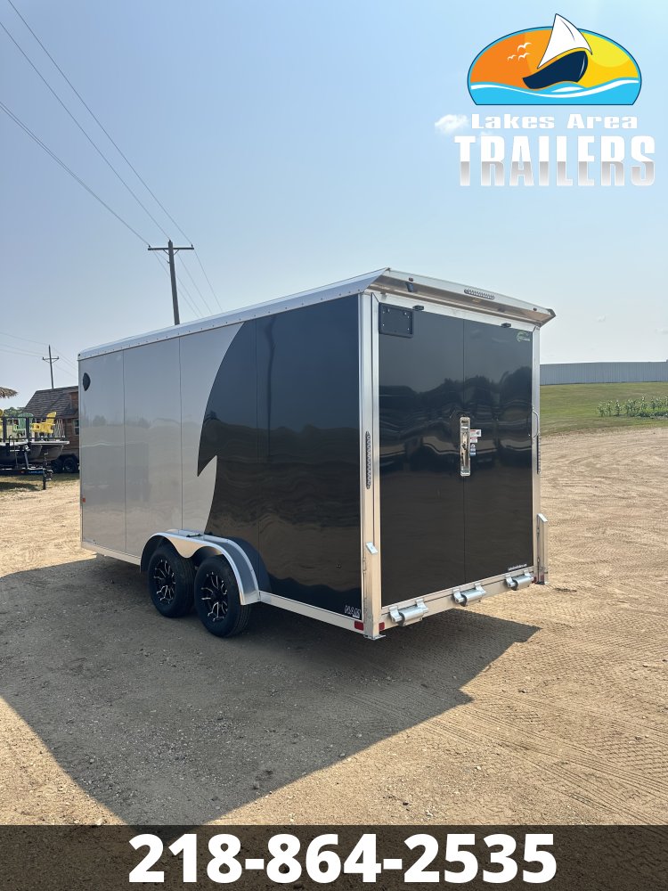 2026 NEO 7.5X16 SILVER/BLACK ALUMINUM ENCLOSED TRAILER