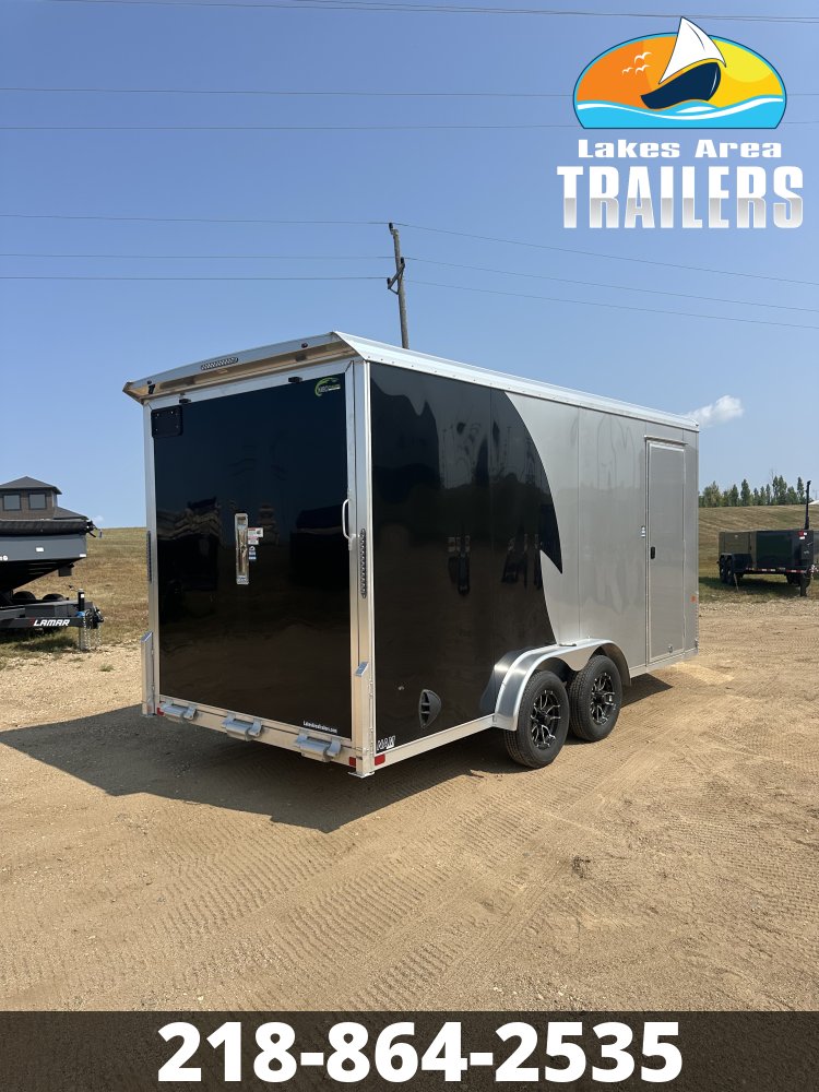 2026 NEO 7.5X16 SILVER/BLACK ALUMINUM ENCLOSED TRAILER