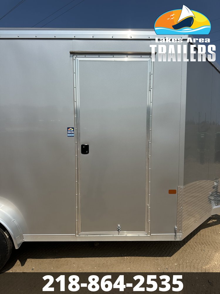 2026 NEO 7.5X16 SILVER/BLACK ALUMINUM ENCLOSED TRAILER