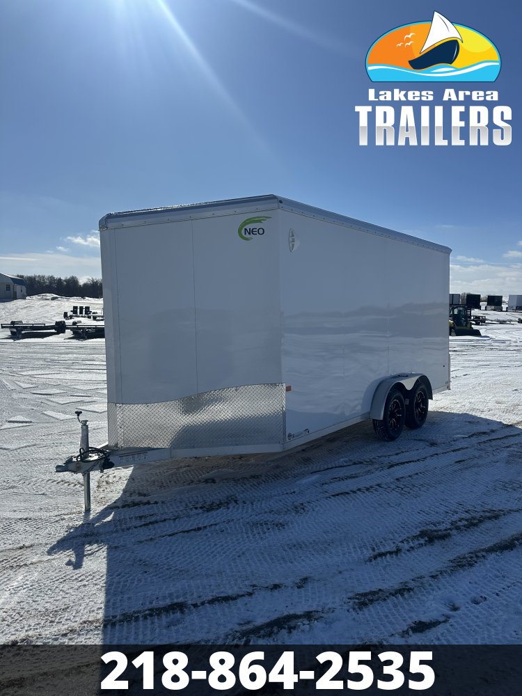 2026 NEO 7.5X16 WHITE ALUMINUM ENCLOSED TRAILER