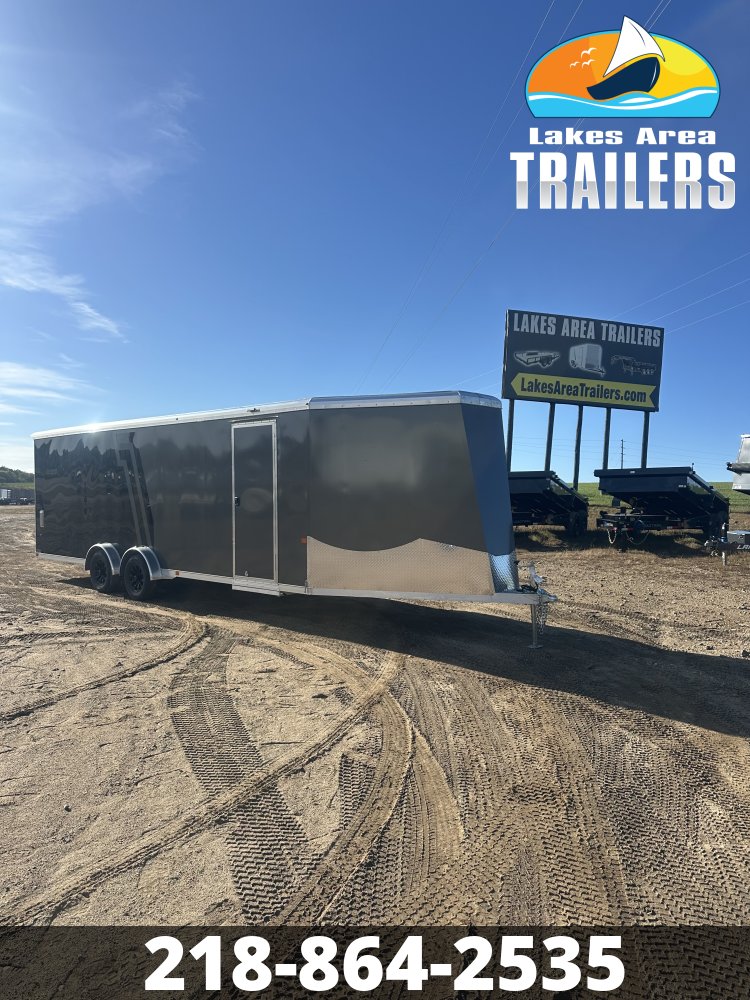 2027 NEO 7.5X29 NASX CHARCOAL/BLACK ALUMINUM ENCLOSED SNOWMOBILE TRAILER