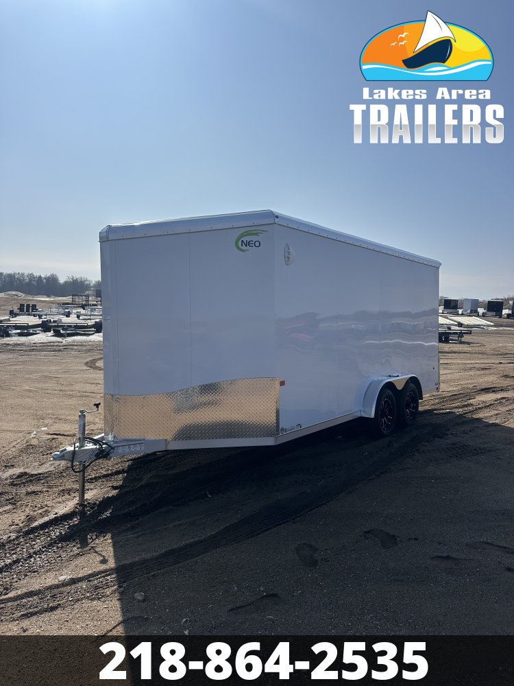 2026 NEO 7.5X16 WHITE ALUMINUM ENCLOSED TRAILER