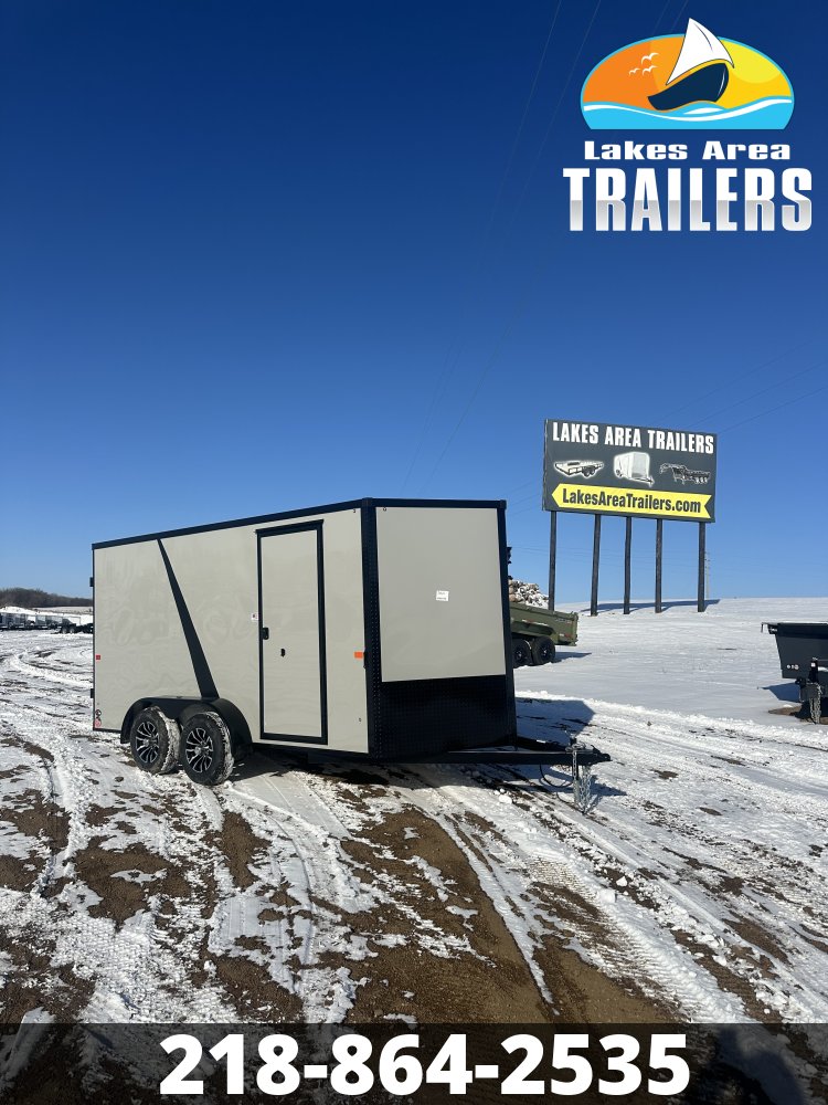 2026 AERO 7X14 DOVE GRAY BLACKOUT ENCLOSED TRAILER