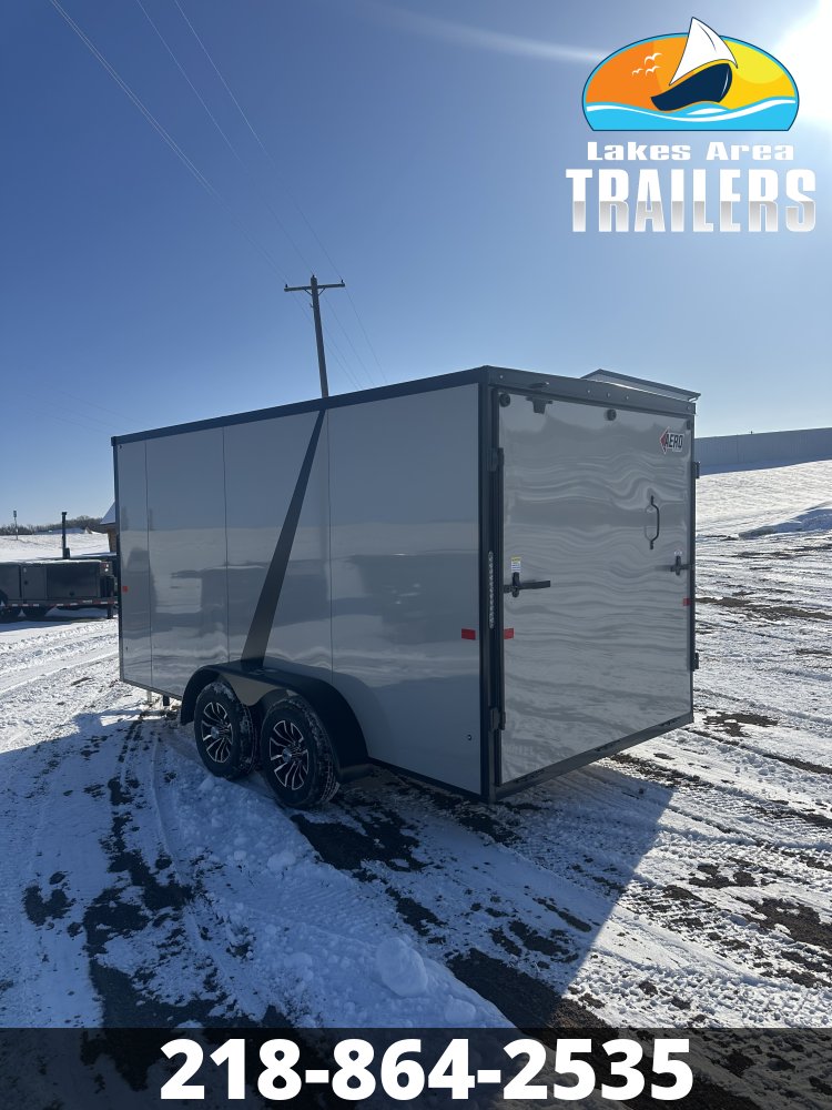2026 AERO 7X14 DOVE GRAY BLACKOUT ENCLOSED TRAILER