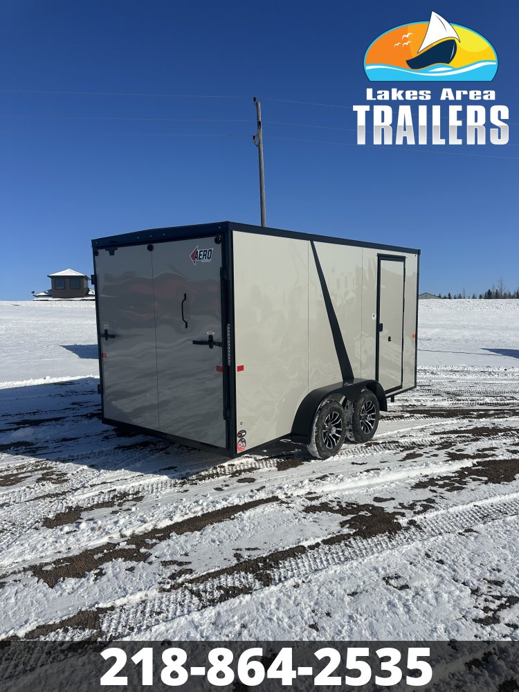 2026 AERO 7X14 DOVE GRAY BLACKOUT ENCLOSED TRAILER