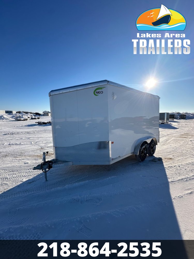 2026 NEO 7.5X12 WHITE ALUMINUM ENCLOSED TRAILER