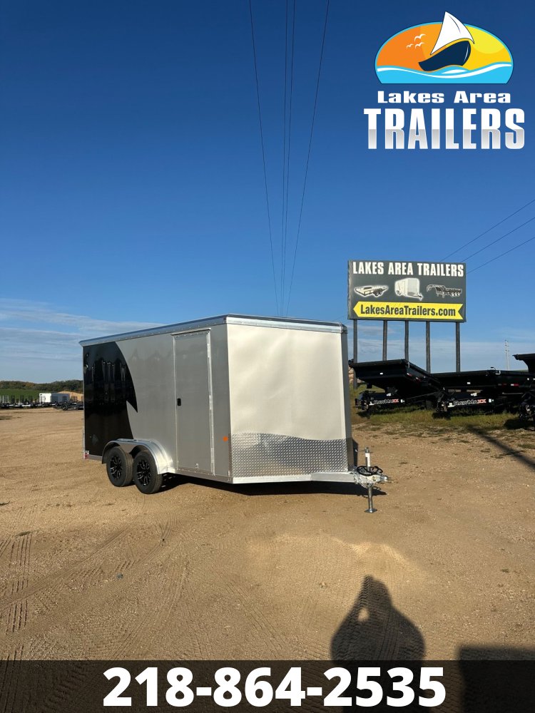2026 NEO 7.5X14 BLACK/SILVER ALUMINUM ENCLOSED TRAILER