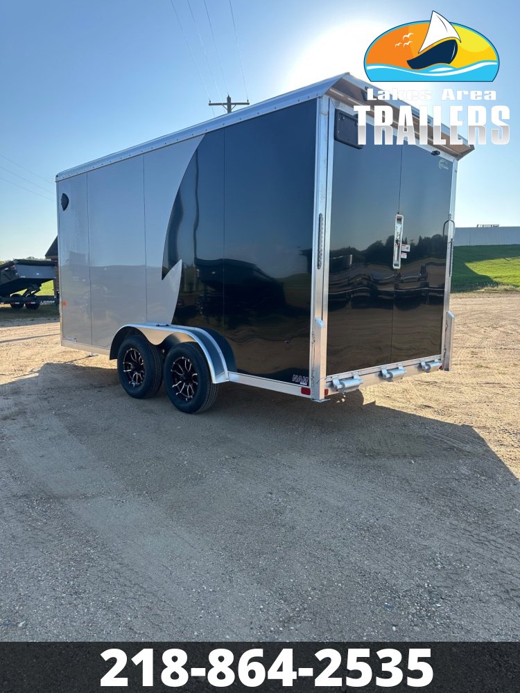 2026 NEO 7.5X14 BLACK/SILVER ALUMINUM ENCLOSED TRAILER