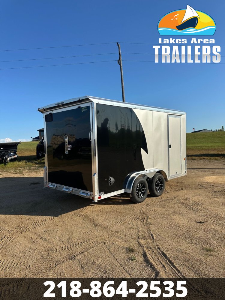 2026 NEO 7.5X14 BLACK/SILVER ALUMINUM ENCLOSED TRAILER