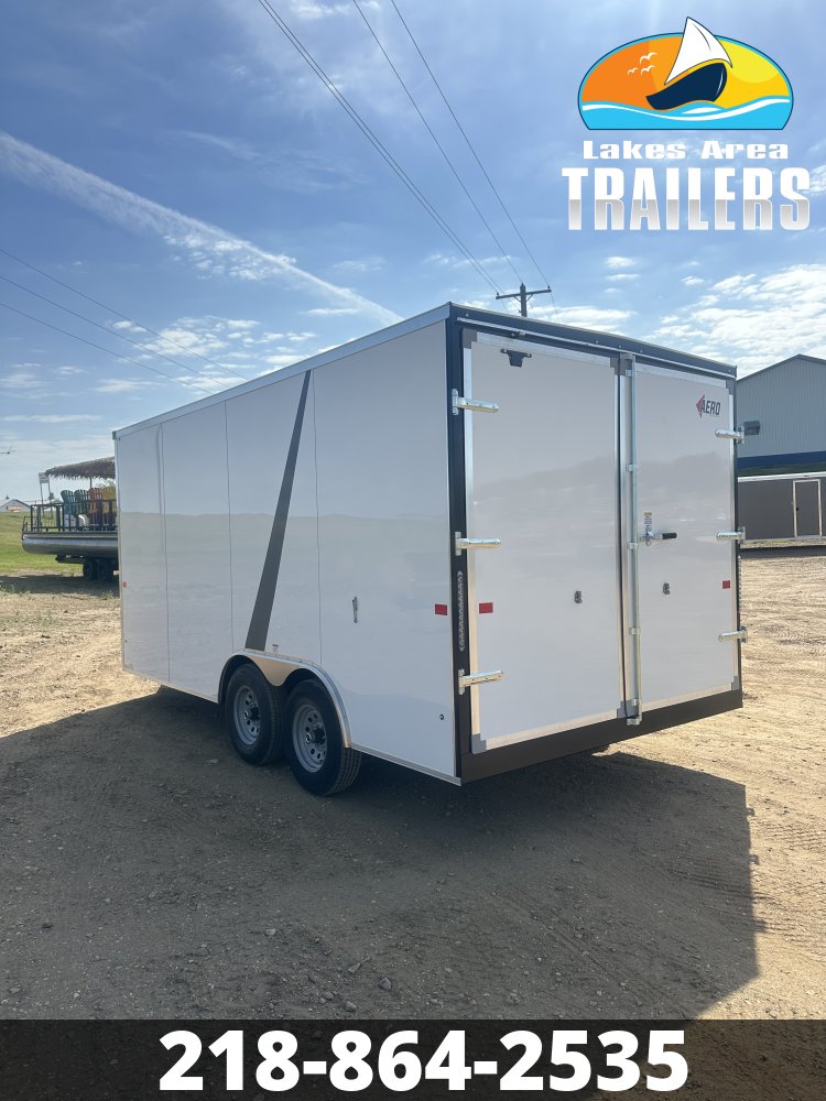 2026 AERO 8.5X16 WHITE ENCLOSED TRAILER