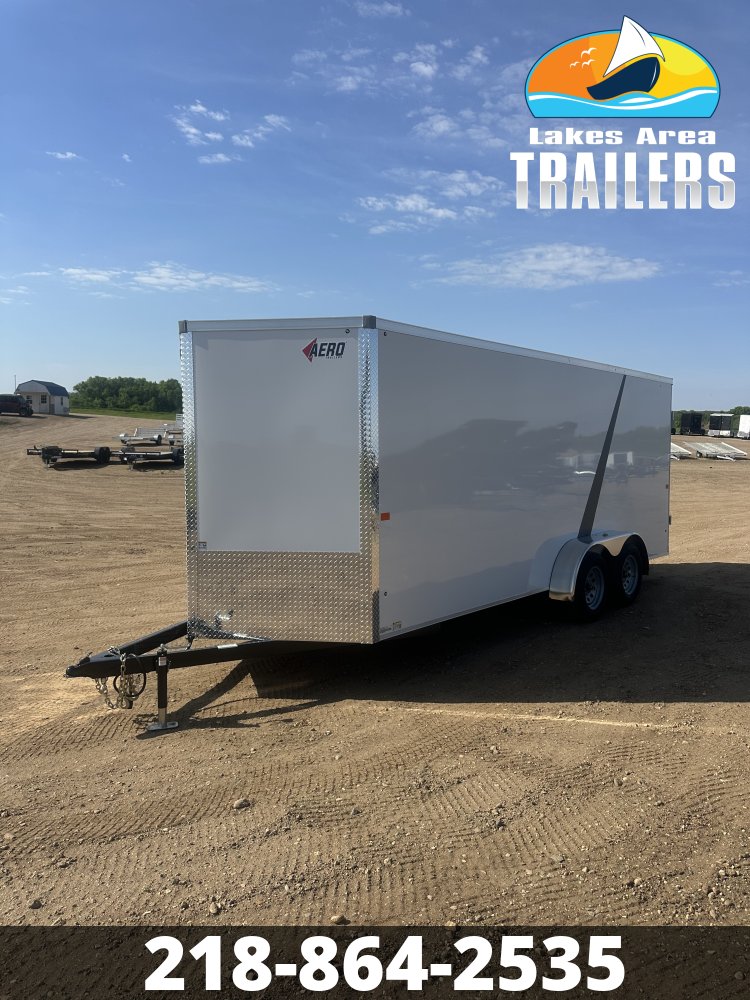 2027 AERO 7X18 WHITE ENCLOSED TRAILER