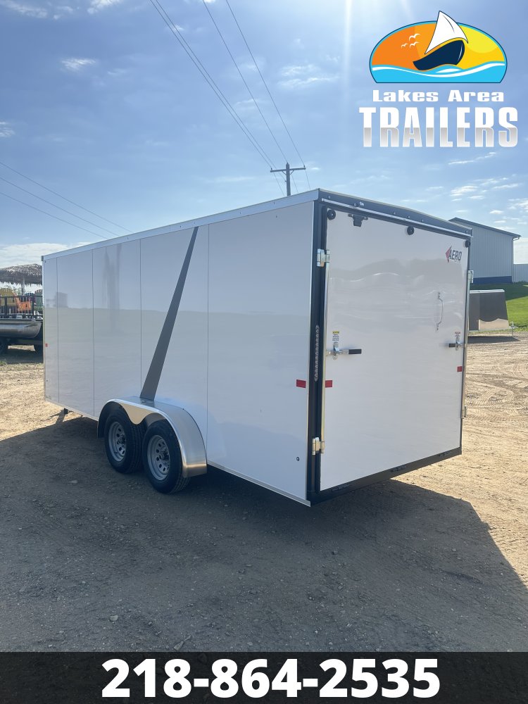 2027 AERO 7X18 WHITE ENCLOSED TRAILER