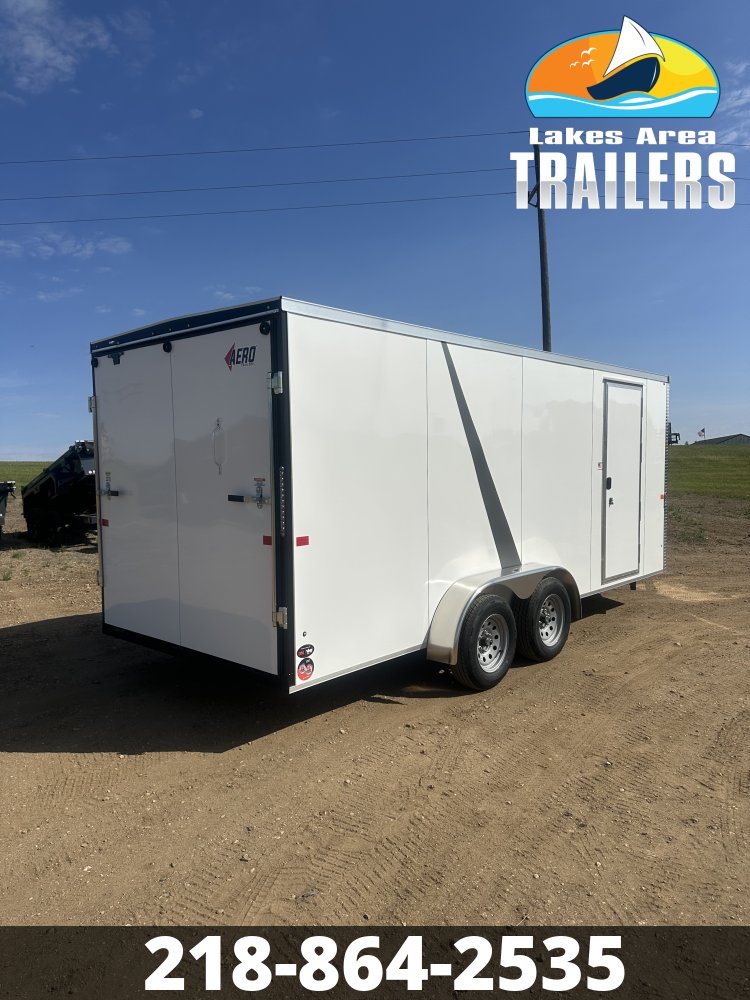 2027 AERO 7X18 WHITE ENCLOSED TRAILER