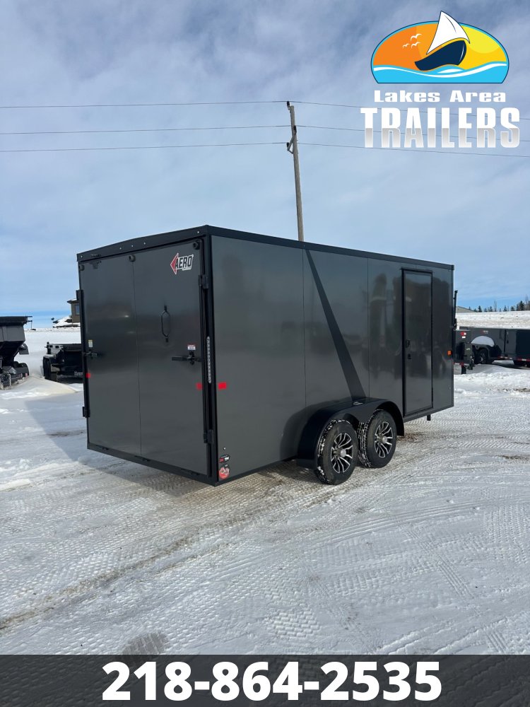 2026 AERO 7X16 CHARCOAL BLACKOUT ENCLOSED TRAILER
