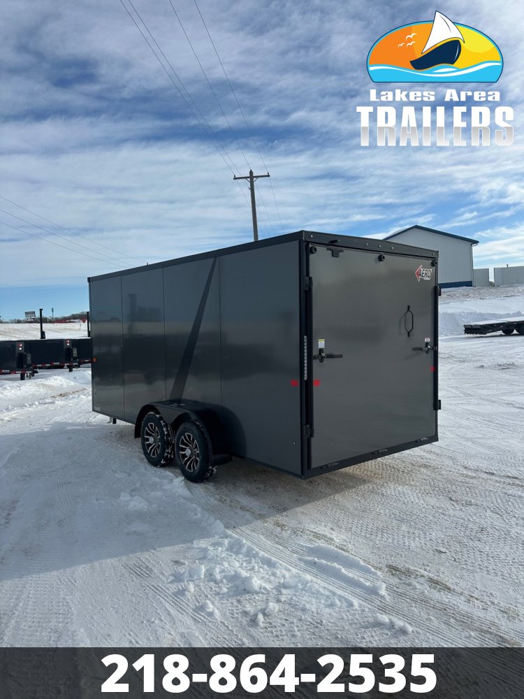2026 AERO 7X16 CHARCOAL BLACKOUT ENCLOSED TRAILER