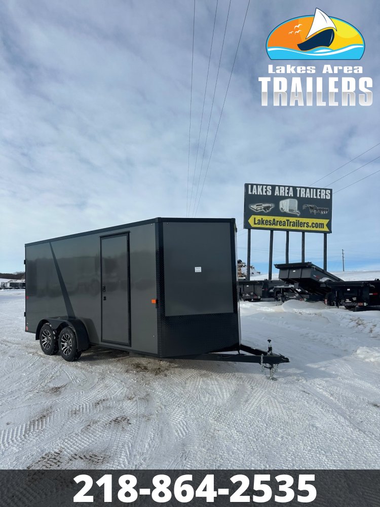 2026 AERO 7X16 CHARCOAL BLACKOUT ENCLOSED TRAILER