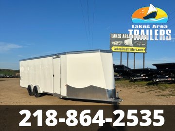2026 NEO 7.5X29 NASX WHITE ALUMINUM ENCLOSED SNOWMOBILE TRAILER