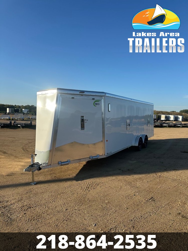 2026 NEO 7.5X29 NASX WHITE ALUMINUM ENCLOSED SNOWMOBILE TRAILER