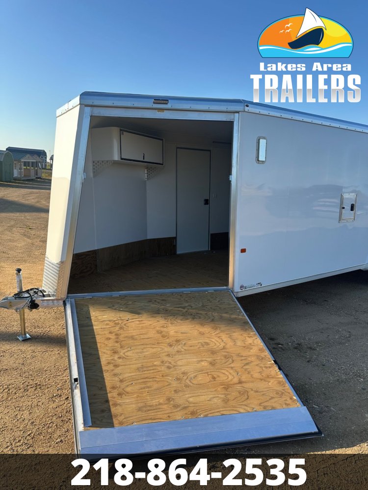 2026 NEO 7.5X29 NASX WHITE ALUMINUM ENCLOSED SNOWMOBILE TRAILER