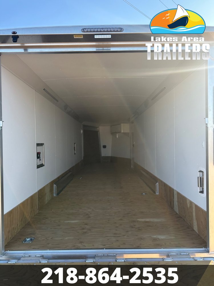 2026 NEO 7.5X29 NASX WHITE ALUMINUM ENCLOSED SNOWMOBILE TRAILER