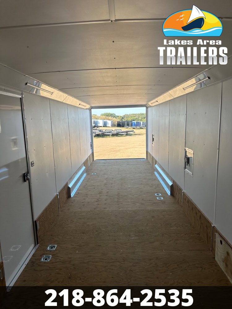 2026 NEO 7.5X29 NASX WHITE ALUMINUM ENCLOSED SNOWMOBILE TRAILER